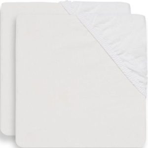 achetez Lot de 2 draps housses en coton blancs (70 x 140 cm) Jollein au meilleur prix en promo