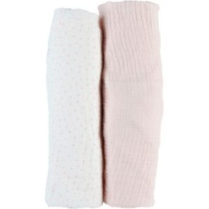 achetez Lot de 2 draps housses en mousseline de coton rose clair (60 x 120 cm) Noukie's au meilleur prix en promo