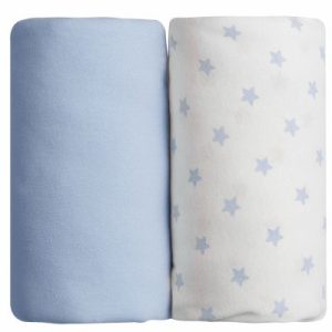 achetez Lot de 2 draps housses étoile bleu (60 x 120 cm) Babycalin au meilleur prix en promo