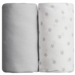 achetez Lot de 2 draps housses étoile gris (60 x 120 cm) Babycalin au meilleur prix en promo