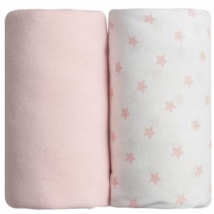 achetez Lot de 2 draps housses étoile rose (60 x 120 cm) Babycalin au meilleur prix en promo