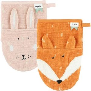 achetez Lot de 2 gants de toilette Mr Fox et Mrs Rabbit Trixie au meilleur prix en promo