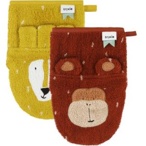 achetez Lot de 2 gants de toilette Mr Lion et Mr Monkey Trixie au meilleur prix en promo