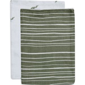 achetez Lot de 2 gants de toilette en coton bio Stripe & Olive Jollein au meilleur prix en promo