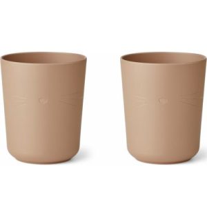 achetez Lot de 2 gobelets Stine Cat pale tuscany Liewood au meilleur prix en promo