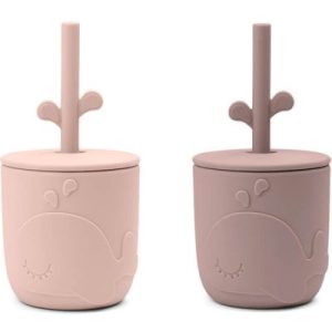 achetez Lot de 2 gobelets à paille Peekaboo Wally Rose Done by Deer au meilleur prix en promo