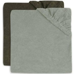 achetez Lot de 2 housses de matelas à langer en éponge Ash Green/Leaf Green (50 x 70 cm) Jollein au meilleur prix en promo
