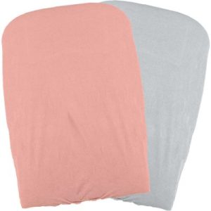 achetez Lot de 2 housses matelas à langer pêche et perle (50 x 75 cm) Domiva au meilleur prix en promo