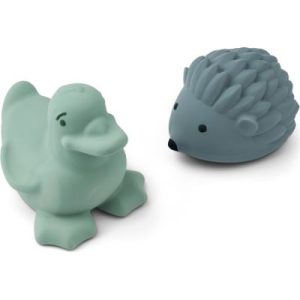 achetez Lot de 2 jouets de bain Henrik Peppermint whale blue Liewood au meilleur prix en promo