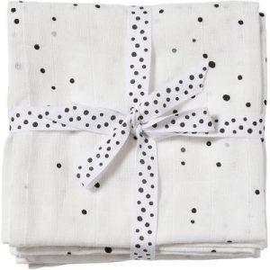 achetez Lot de 2 langes Dreamy dots blanc (70 x 70 cm) Done by Deer au meilleur prix en promo