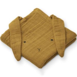 achetez Lot de 2 langes Hannah Rabbit Golden caramel (65 x 65 cm) Liewood au meilleur prix en promo