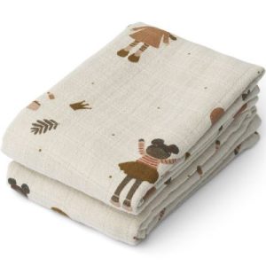 achetez Lot de 2 langes Lewis Doll Sandy mix (65 x 65 cm) Liewood au meilleur prix en promo