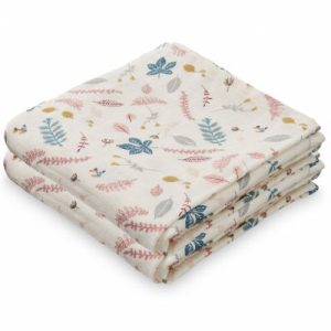 achetez Lot de 2 langes en coton bio Pressed Leaves (70 x 70 cm) Cam Cam Copenhagen au meilleur prix en promo