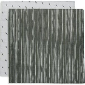achetez Lot de 2 langes en coton bio Stripe & Olive (70 x 70 cm) Jollein au meilleur prix en promo