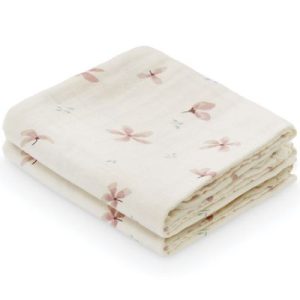 achetez Lot de 2 langes en coton bio Windflower Creme (70 x 70 cm) Cam Cam Copenhagen au meilleur prix en promo
