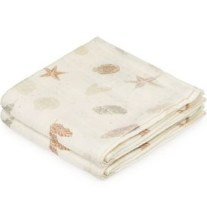 achetez Lot de 2 langes en coton bio coquillage Seabed (70 x 70 cm) Cam Cam Copenhagen au meilleur prix en promo