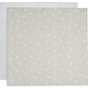 achetez Lot de 2 langes en coton bio lapin/pois Nougat (70 x 70 cm) Jollein au meilleur prix en promo