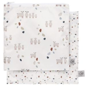 achetez Lot de 2 pochettes à goûter Tiny Farmer pois et mouton Lässig au meilleur prix en promo