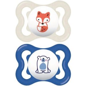 achetez Lot de 2 sucettes Supreme en silicone Renard et ours (2-6 mois) MAM au meilleur prix en promo
