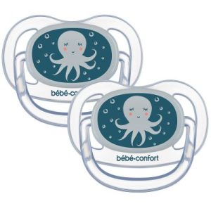 achetez Lot de 2 sucettes physiologiques phosphorescentes Air confort Octopus (6-18 mois) Bébé Confort au meilleur prix en promo