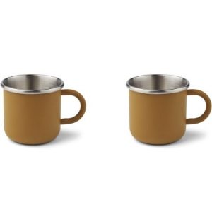 achetez Lot de 2 tasses à anse en inox Tommy Golden caramel Liewood au meilleur prix en promo