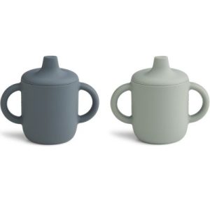 achetez Lot de 2 tasses à bec Neil Whale blue dove blue multi mix Liewood au meilleur prix en promo