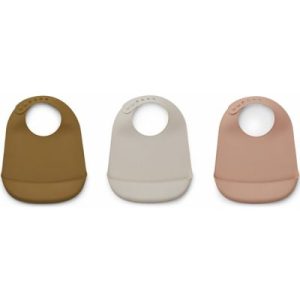 achetez Lot de 3 bavoirs à poche en silicone Maru Dark rose multi mix Liewood au meilleur prix en promo