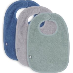 achetez Lot de 3 bavoirs à velcro Ash Green/Storm Grey/Jeans Blue Jollein au meilleur prix en promo