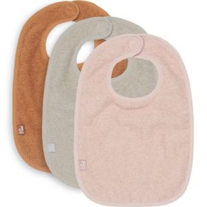 achetez Lot de 3 bavoirs à velcro Pale pink/Nougat/Caramel Jollein au meilleur prix en promo