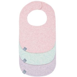 achetez Lot de 3 bavoirs à velcro chiné rose