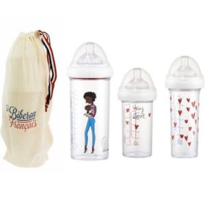 achetez Lot de 3 biberons anti colique gigogne Maman Afro by Soledad (360 ml et 210 ml) Le Biberon Français au meilleur prix en promo