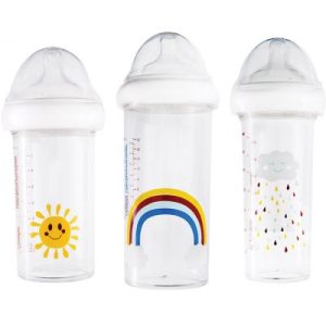 achetez Lot de 3 biberons anti colique gigognes Rainbow Arc-en-ciel (360 ml et 210 ml) Le Biberon Français au meilleur prix en promo