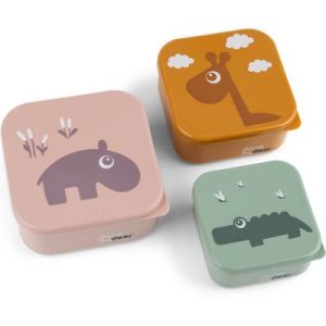 achetez Lot de 3 boîtes à goûter Deer friends Rose mixte Done by Deer au meilleur prix en promo