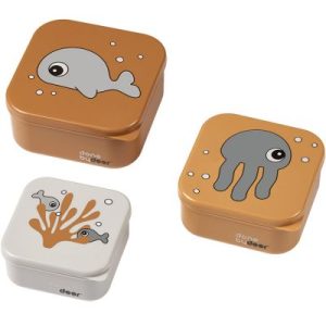 achetez Lot de 3 boîtes à goûter Sea Friends moutarde Done by Deer au meilleur prix en promo