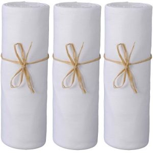achetez Lot de 3 draps housse en coton bio blanc (70 x 140 cm) P'tit Basile au meilleur prix en promo