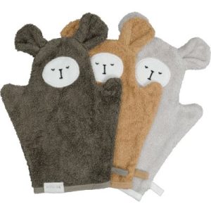 achetez Lot de 3 gants de toilette Ours Olive Mix Fabelab au meilleur prix en promo