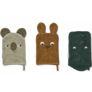 achetez Lot de 3 gants de toilette Sylvester Aussie multi mix Liewood au meilleur prix en promo
