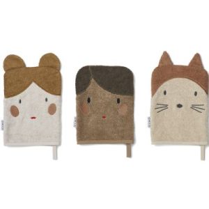 achetez Lot de 3 gants de toilette Sylvester Doll Sandy mix Liewood au meilleur prix en promo