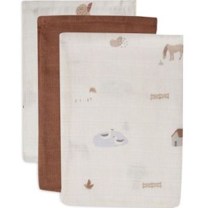achetez Lot de 3 gants de toilette en coton Farm Jollein au meilleur prix en promo