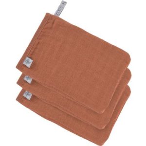 achetez Lot de 3 gants de toilette en mousseline de coton Cozy care Rouille Lässig au meilleur prix en promo
