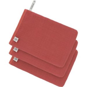 achetez Lot de 3 gants de toilette en mousseline de coton bois de rose Lässig au meilleur prix en promo
