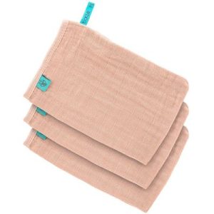 achetez Lot de 3 gants de toilette en mousseline rose pâle Lässig au meilleur prix en promo