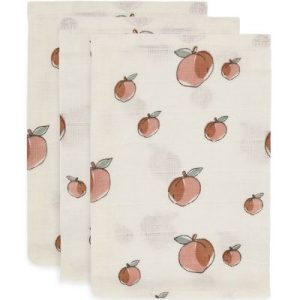 achetez Lot de 3 gants de toilette hydrophiles Peach pêche Jollein au meilleur prix en promo