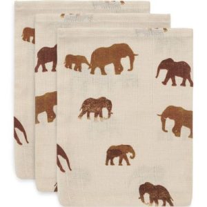 achetez Lot de 3 gants de toilette hydrophiles Savannah éléphant Jollein au meilleur prix en promo