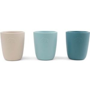 achetez Lot de 3 gobelets en silicone Bleu mixte Done by Deer au meilleur prix en promo