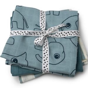 achetez Lot de 3 langes Deer Friends bleu (70 x 70 cm) Done by Deer au meilleur prix en promo