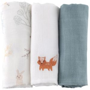 achetez Lot de 3 langes Dream Forest (60 x 60 cm) Little Crevette au meilleur prix en promo
