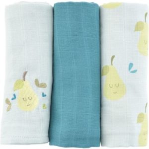 achetez Lot de 3 langes Poires (60 x 60 cm) Little Crevette au meilleur prix en promo
