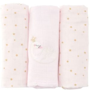 achetez Lot de 3 langes Princesse Swan (60 x 60 cm) Little Crevette au meilleur prix en promo