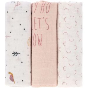 achetez Lot de 3 langes en bambou rose Garden Explorer (80 x 80 cm) Lässig au meilleur prix en promo